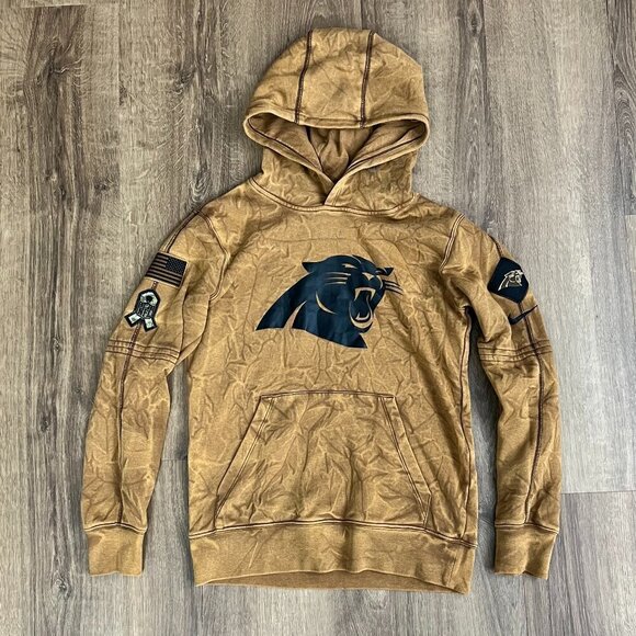 Nike NFL Carolina Panthers Salute to Service 2023 Sideline Brown Hoodie Sz M - Picture 1 of 8
